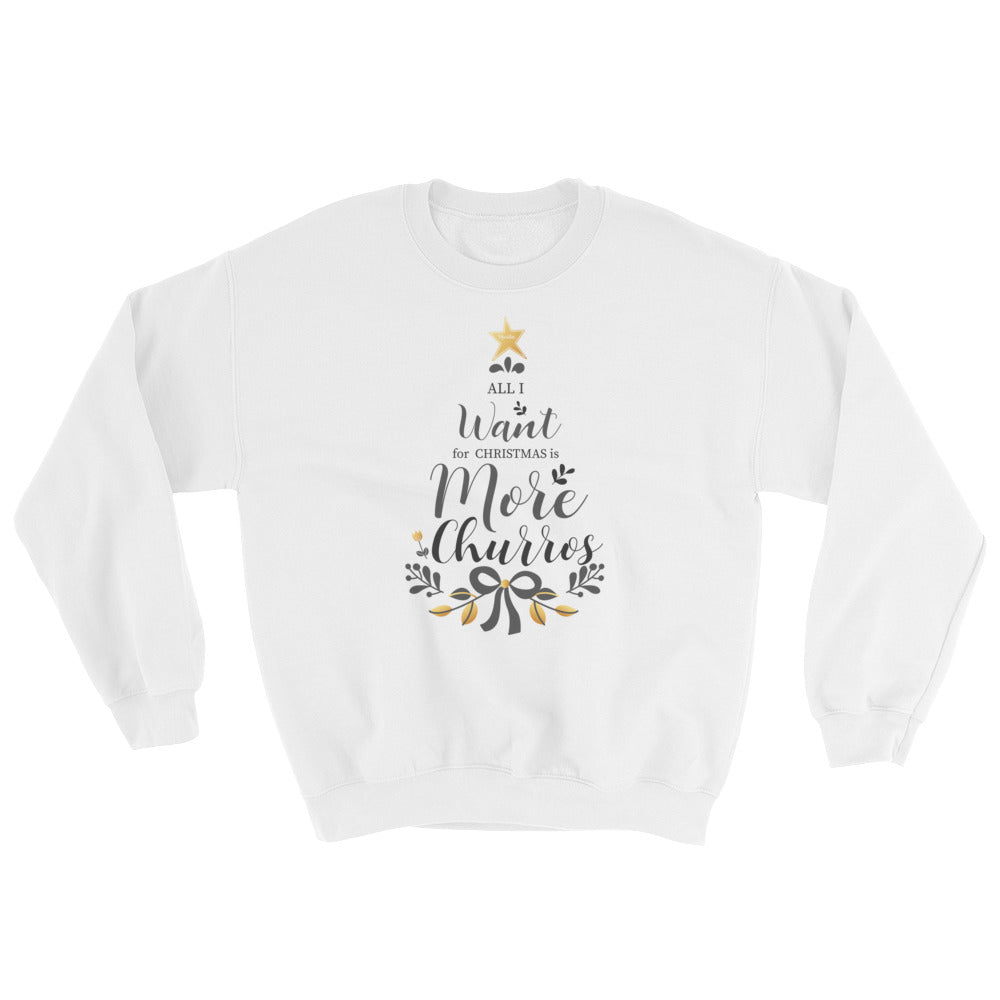 All I Want for Christmas is Churros White Text Unisex 