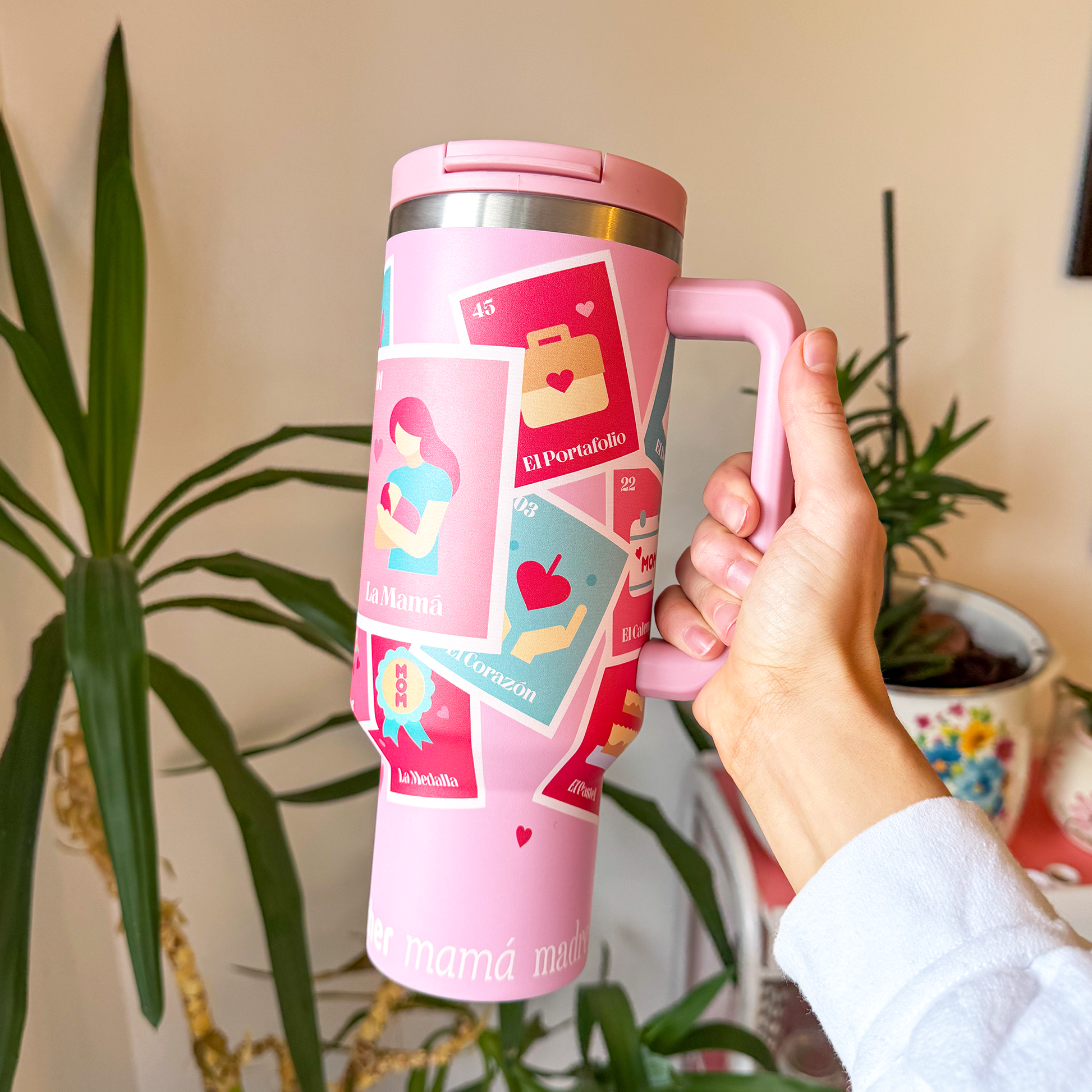 La Mamá 40 oz Stainless Tumbler – MexiStuff La Mamá 40 oz Stainless Tumbler – MexiStuff