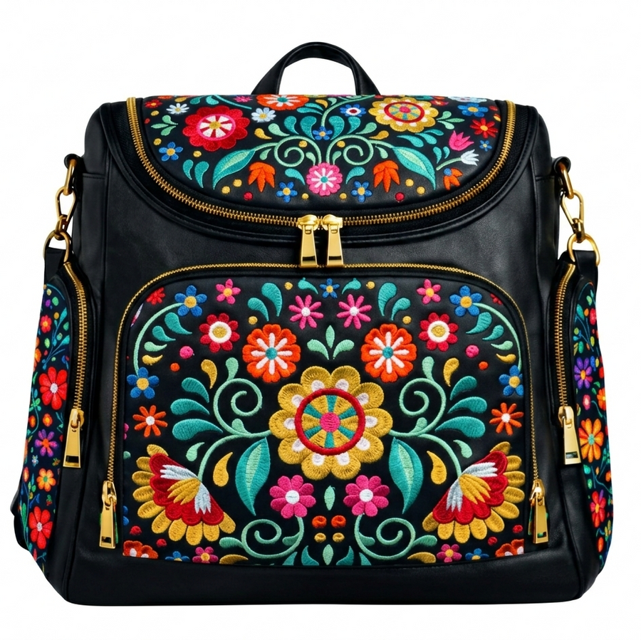 backpack multifunction leather Bordado Multifunction Backpack