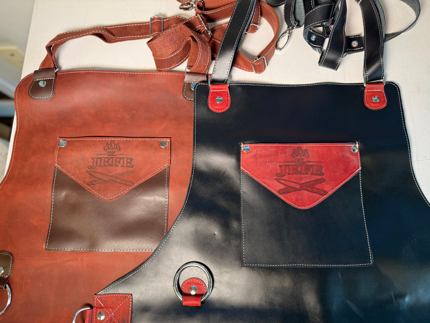 Genuine Leather "El Jefe" Grilling Apron