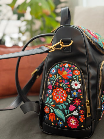 backpack multicolor leather backpack Bordado Multifunction Backpack – MexiStuff