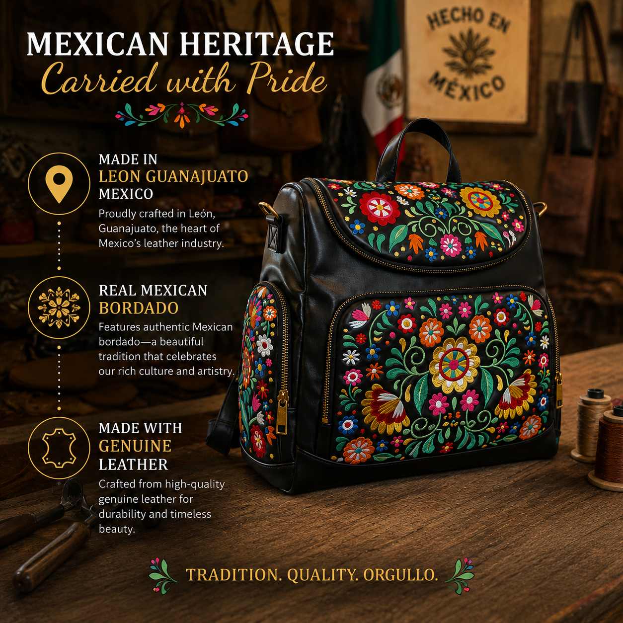Bordado Multifunction Backpack