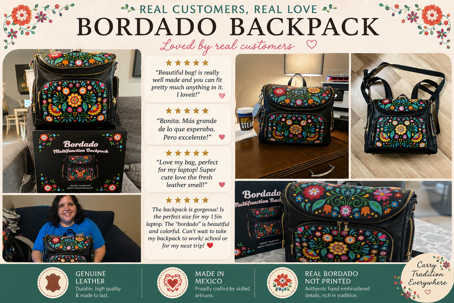 Bordado Multifunction Backpack