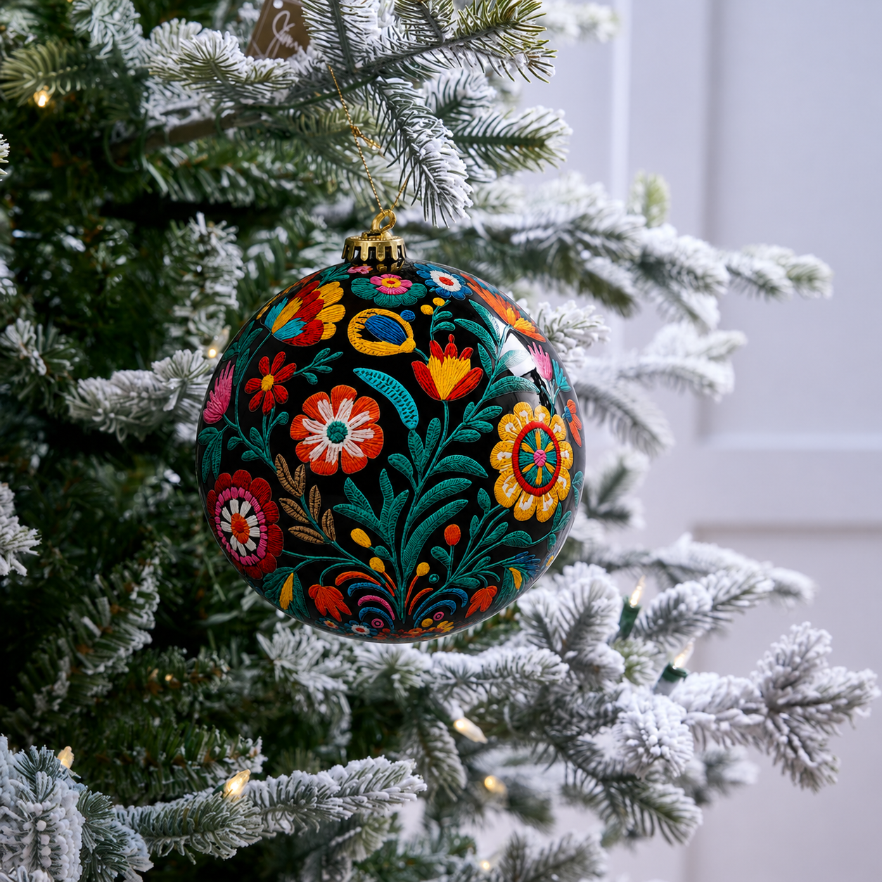Premium Bordado Navidad Tree Ornaments
