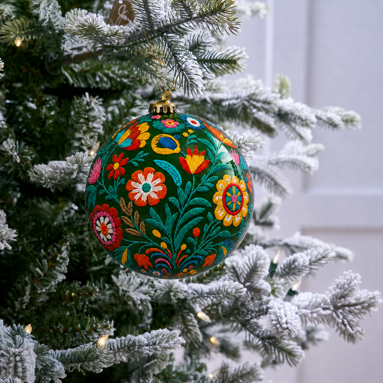 Premium Bordado Navidad Tree Ornaments
