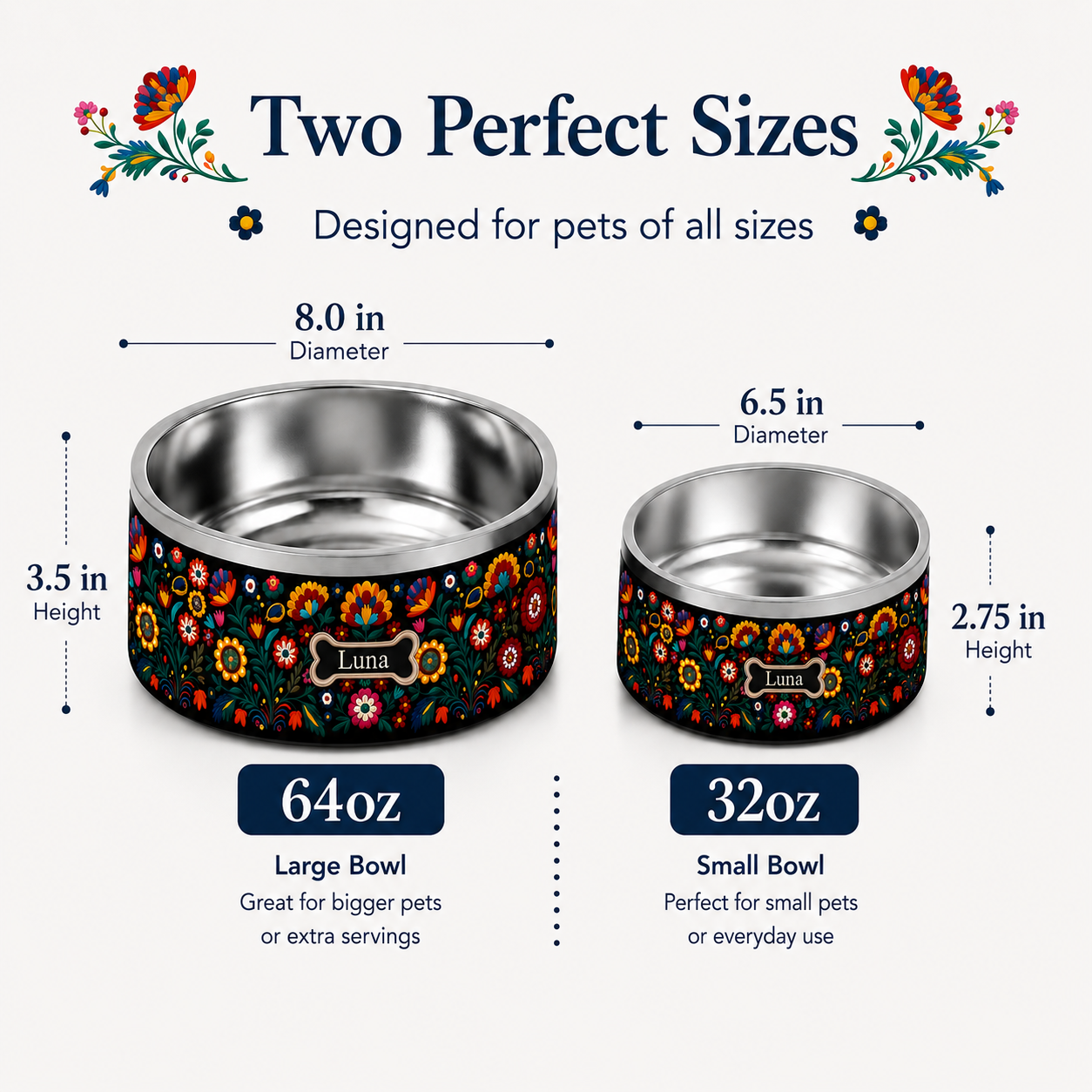 Premium Bordado Pet Bowl