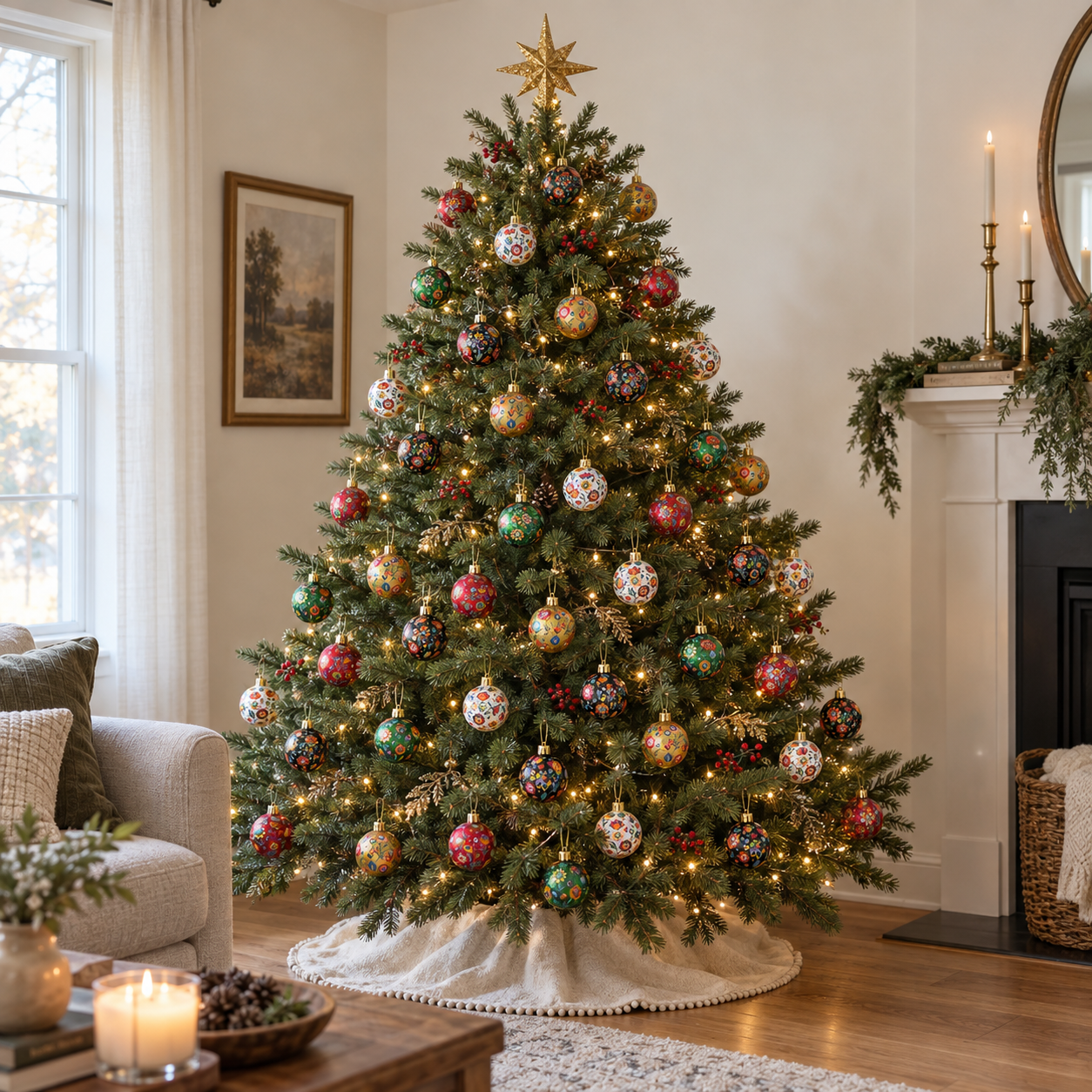 Premium Bordado Navidad Tree Ornaments