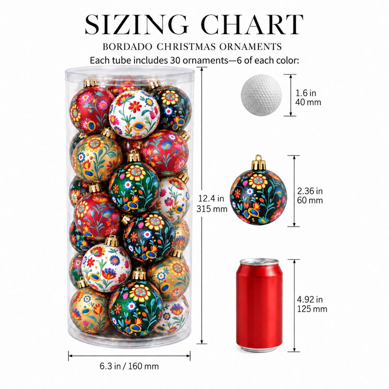 Premium Bordado Navidad Tree Ornaments