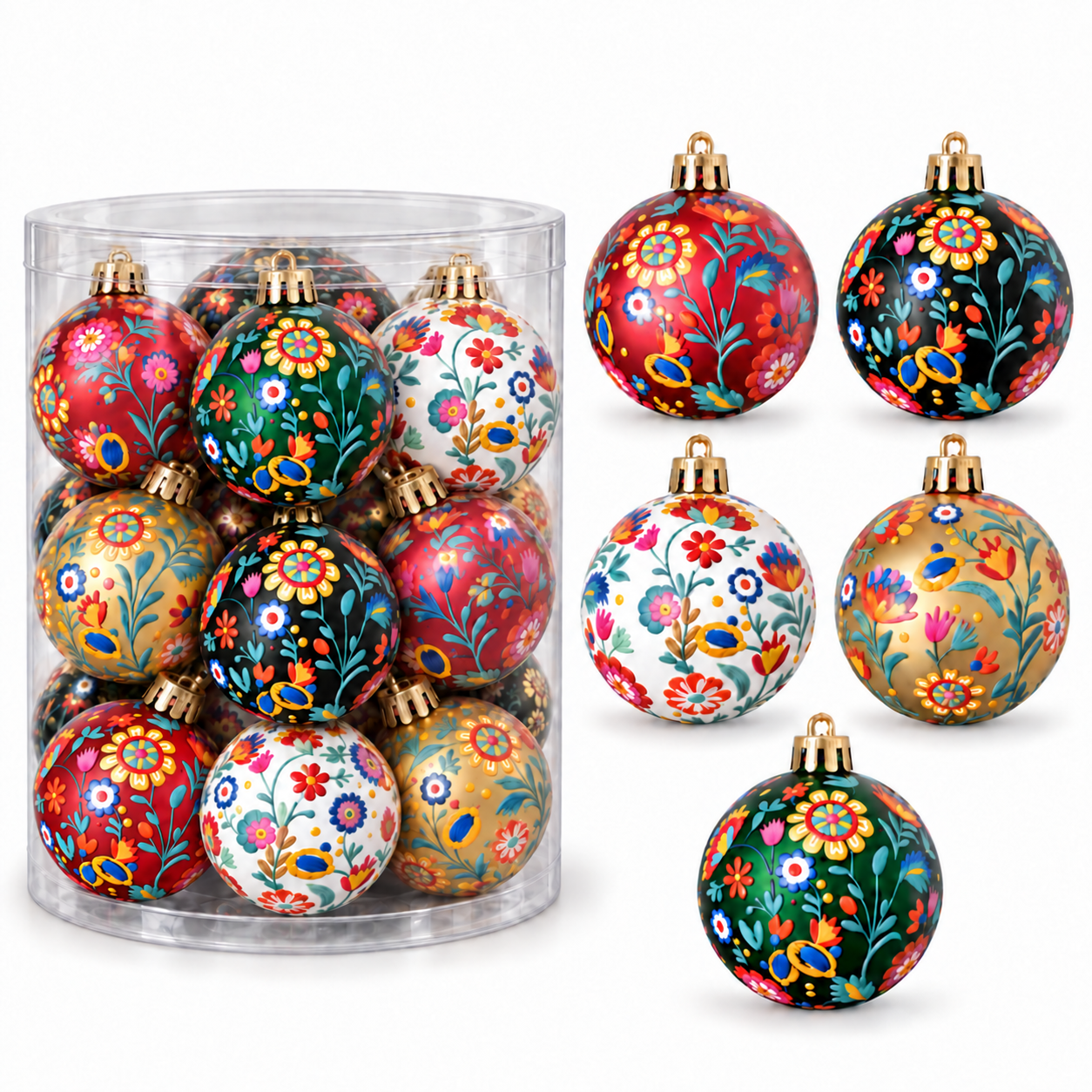 Premium Bordado Navidad Tree Ornaments