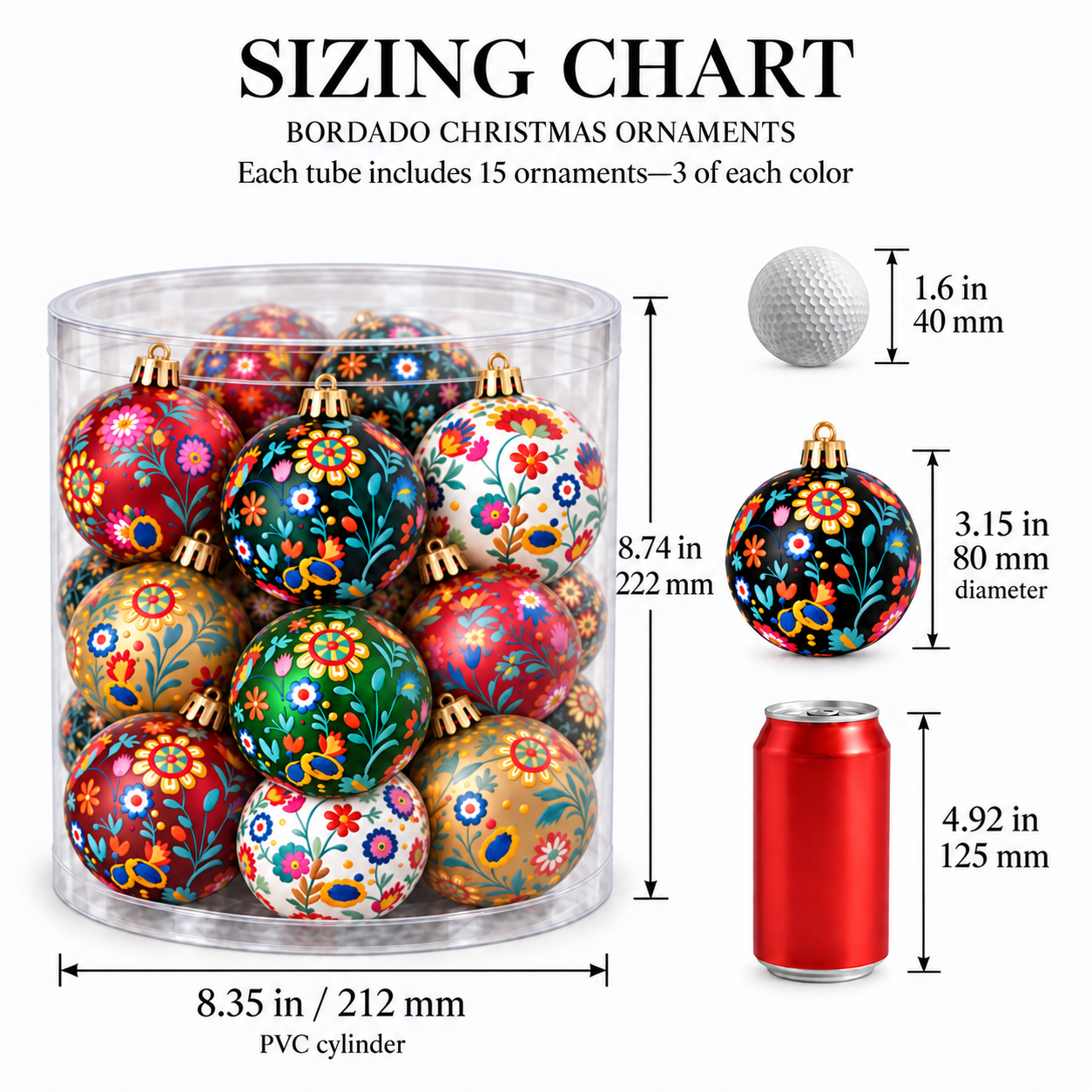 Premium Bordado Navidad Tree Ornaments