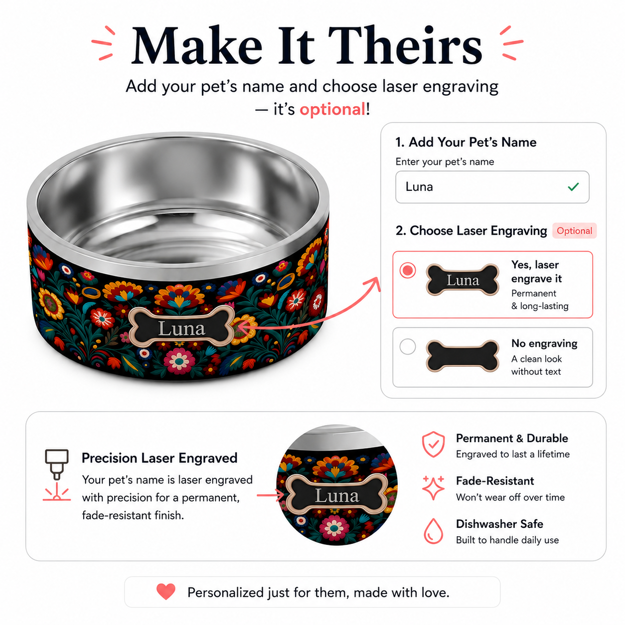 Premium Bordado Pet Bowl