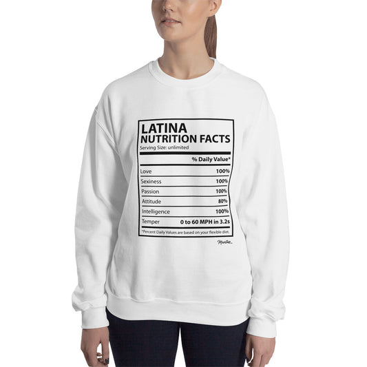 Latina Nutritional Facts Unisex Sweatshirt